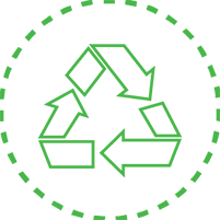 Green Machines Icon Recycling Waste Green
